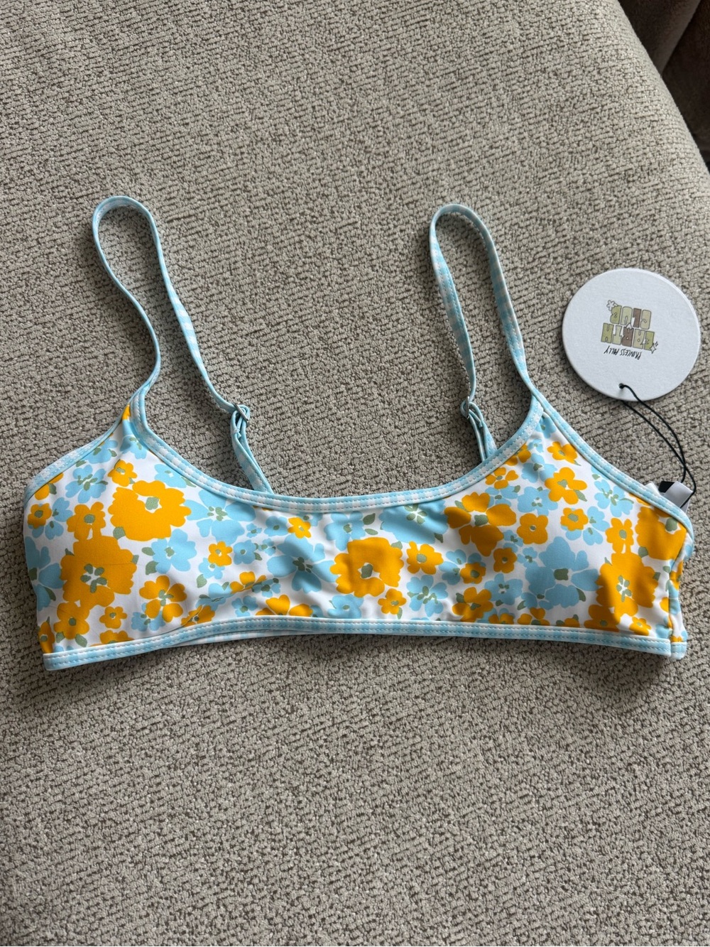 Princess Polly Floral Bralette in Light Blue and Yellow
